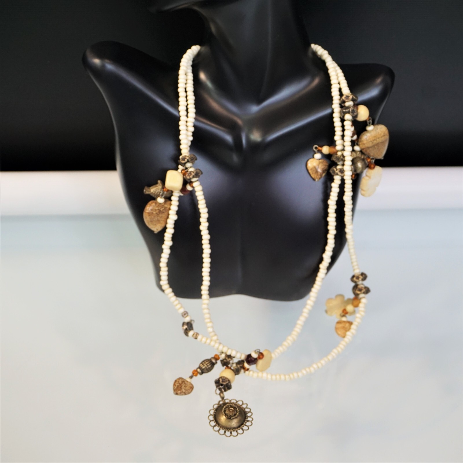 Iris Lane Necklace 1980s Designer Signed One of a Kind Vintage Beach Boho