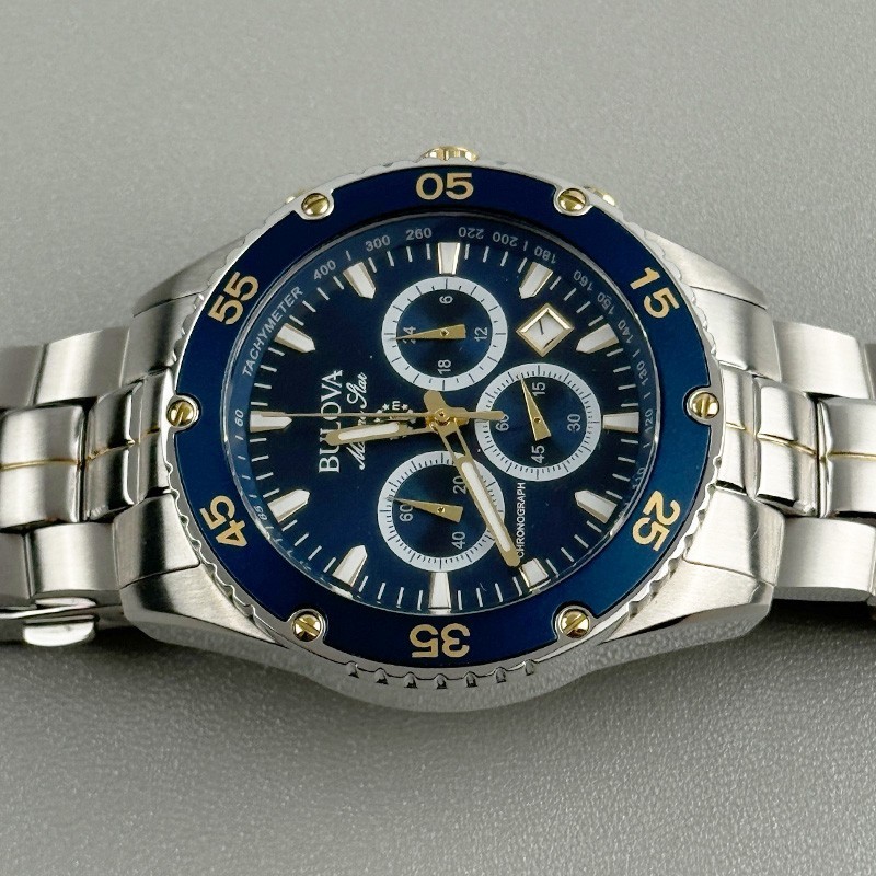 Bulova Marine Star 98B400 Chronograph Men’s Quartz Watch 41.5mm Blue Dial