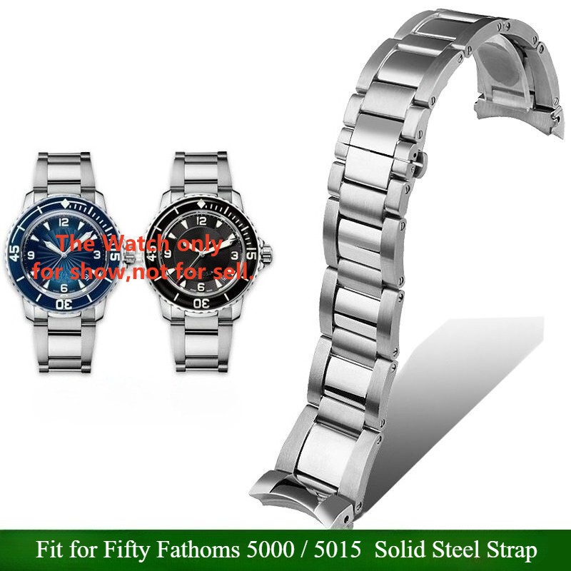 23mm Curved End Stainless Steel Bracelet Fits Blancpain Fifty Fathoms 5000 5015