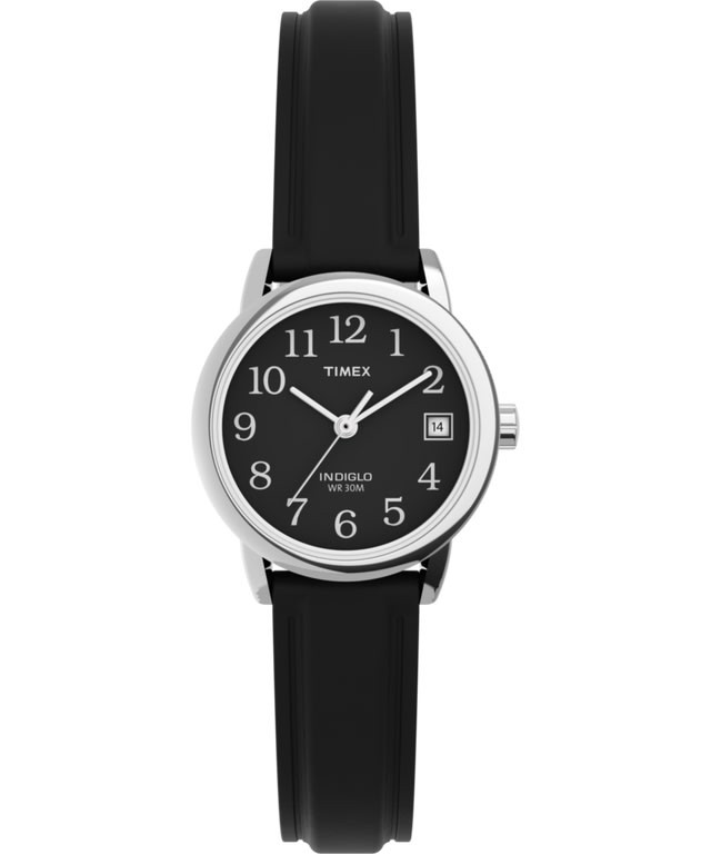 Timex Women’s Easy Reader Indiglo Watch Dial Date Silicone Strap WR 30M Blk