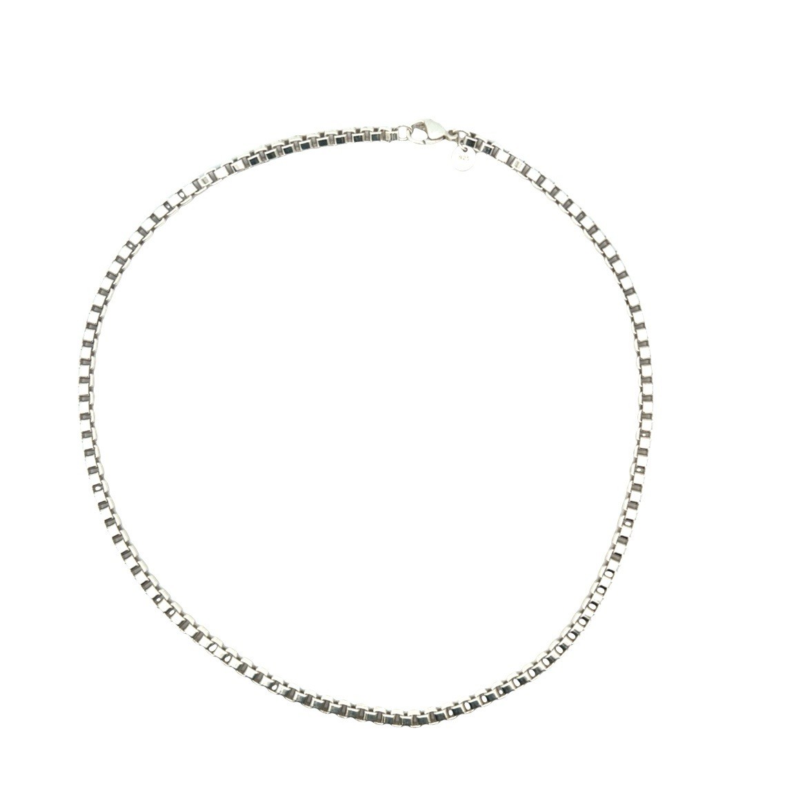 Rare Tiffany & Co Sterling Silver Venetian Box Chain Necklace 18″ LM1667