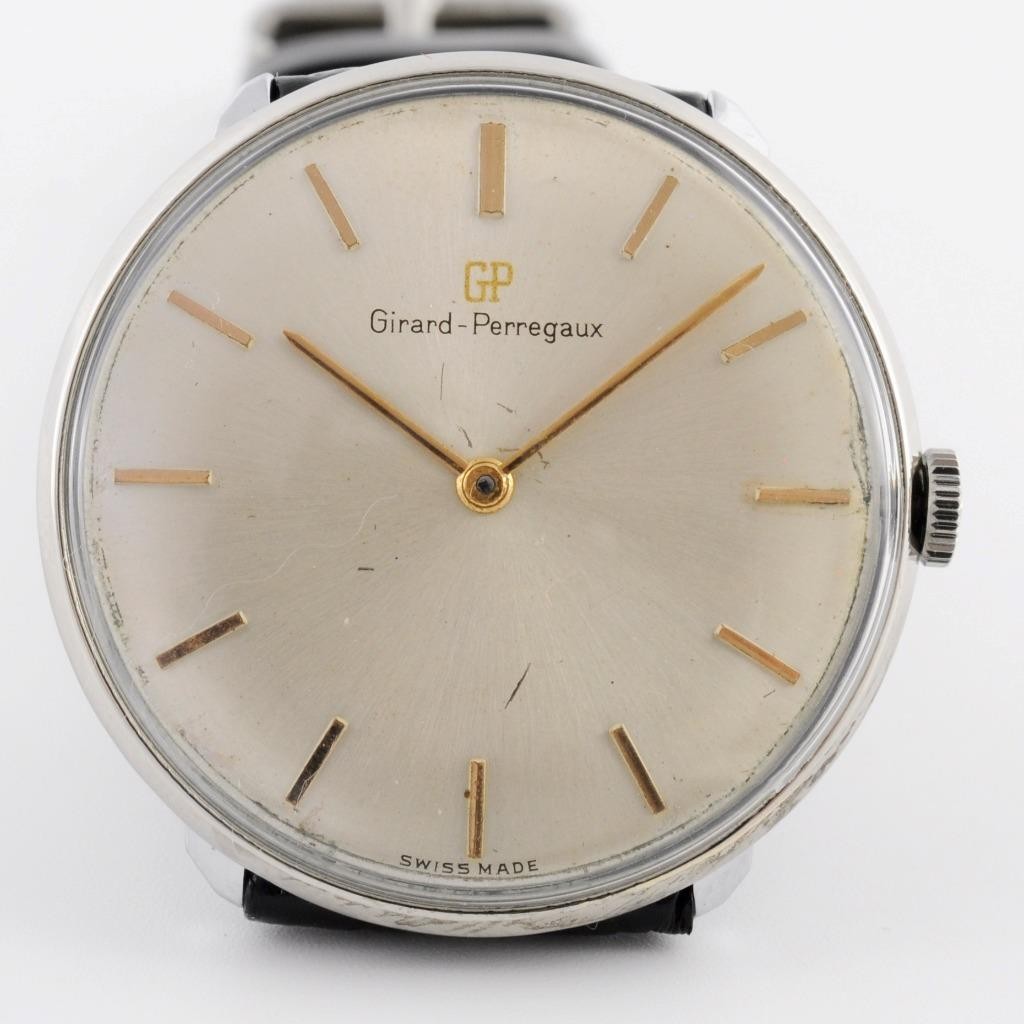 CLASSIC GIRARD PERREGAUX NICE VINTAGE DIAL MANUAL WIND ST STEEL SWISS MADE WATCH