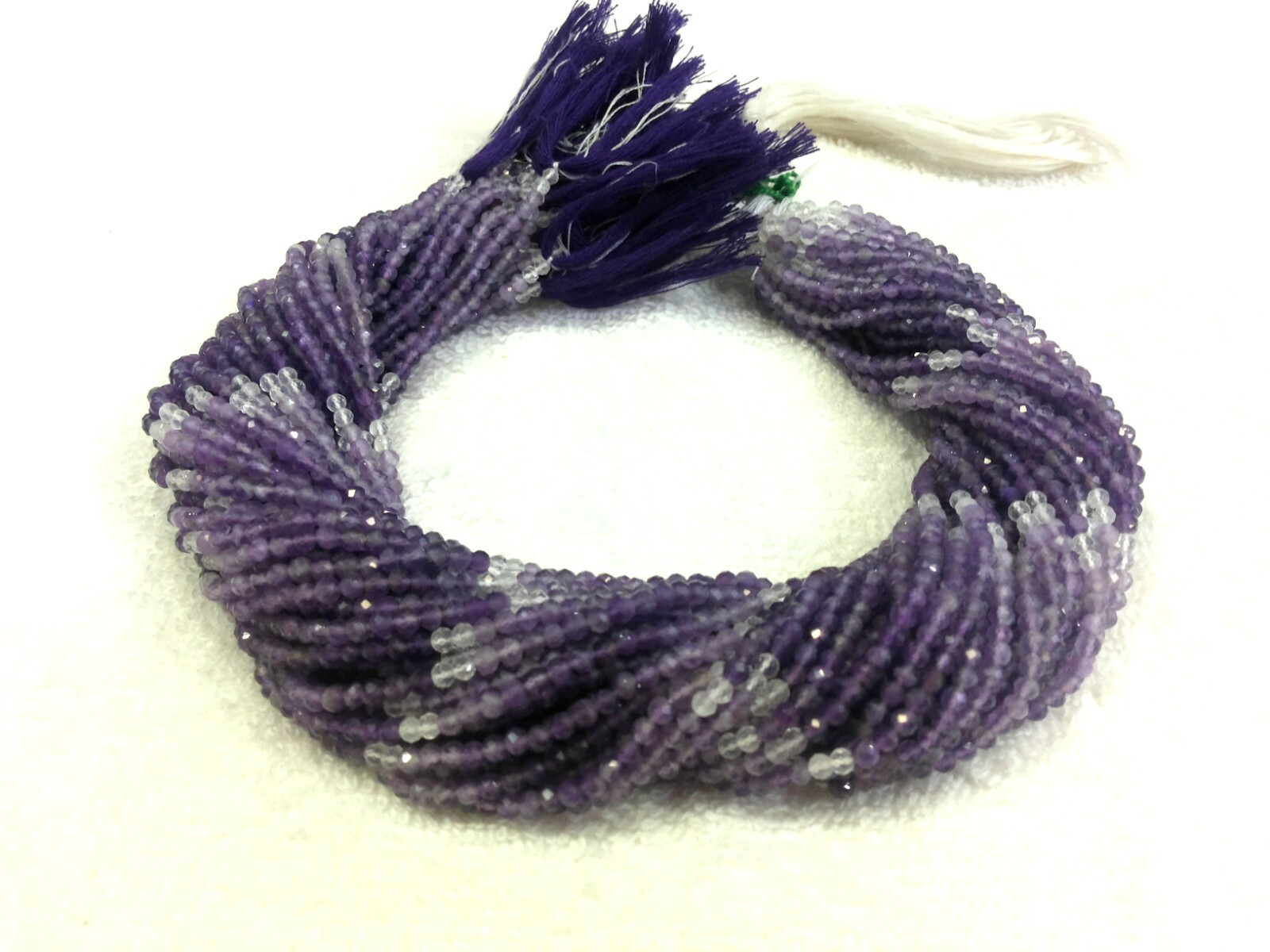 5 Strand Natural Amethyst Shaded Round Faceted 3-3.5mm Loose Beads 12″inch