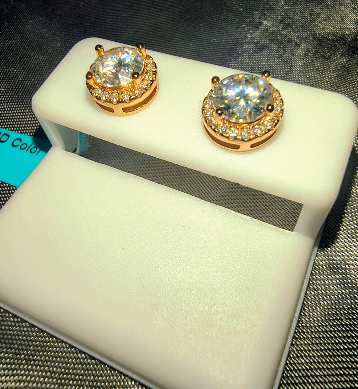 1.83 CT Diamond Earrings NWT Sterling Silver Rose Gold Plated