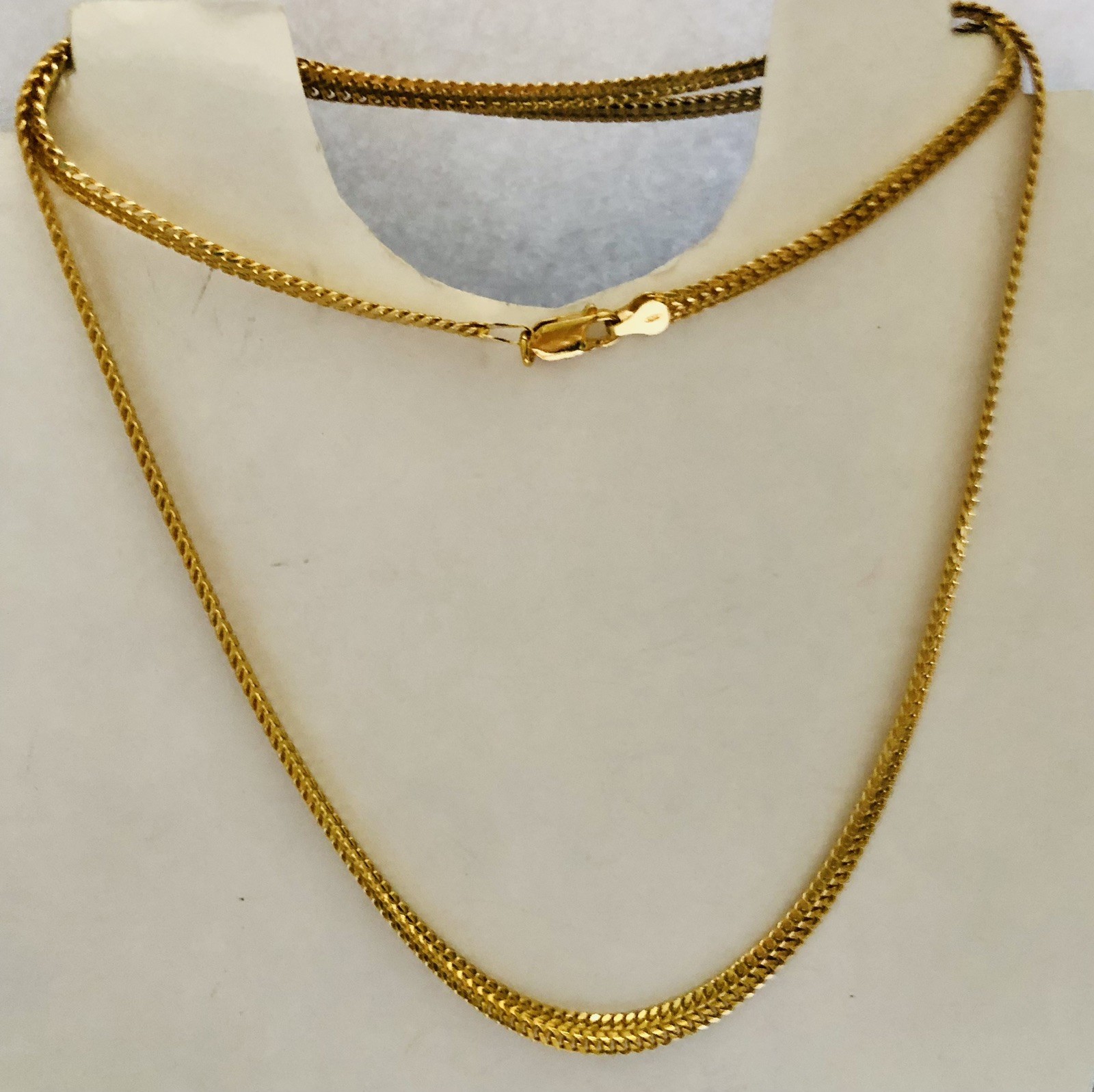 Vtg 925 Vermeil Yellow Gold HCT Italy,Beautiful Shiny Long Necklace,Heavy 29grms