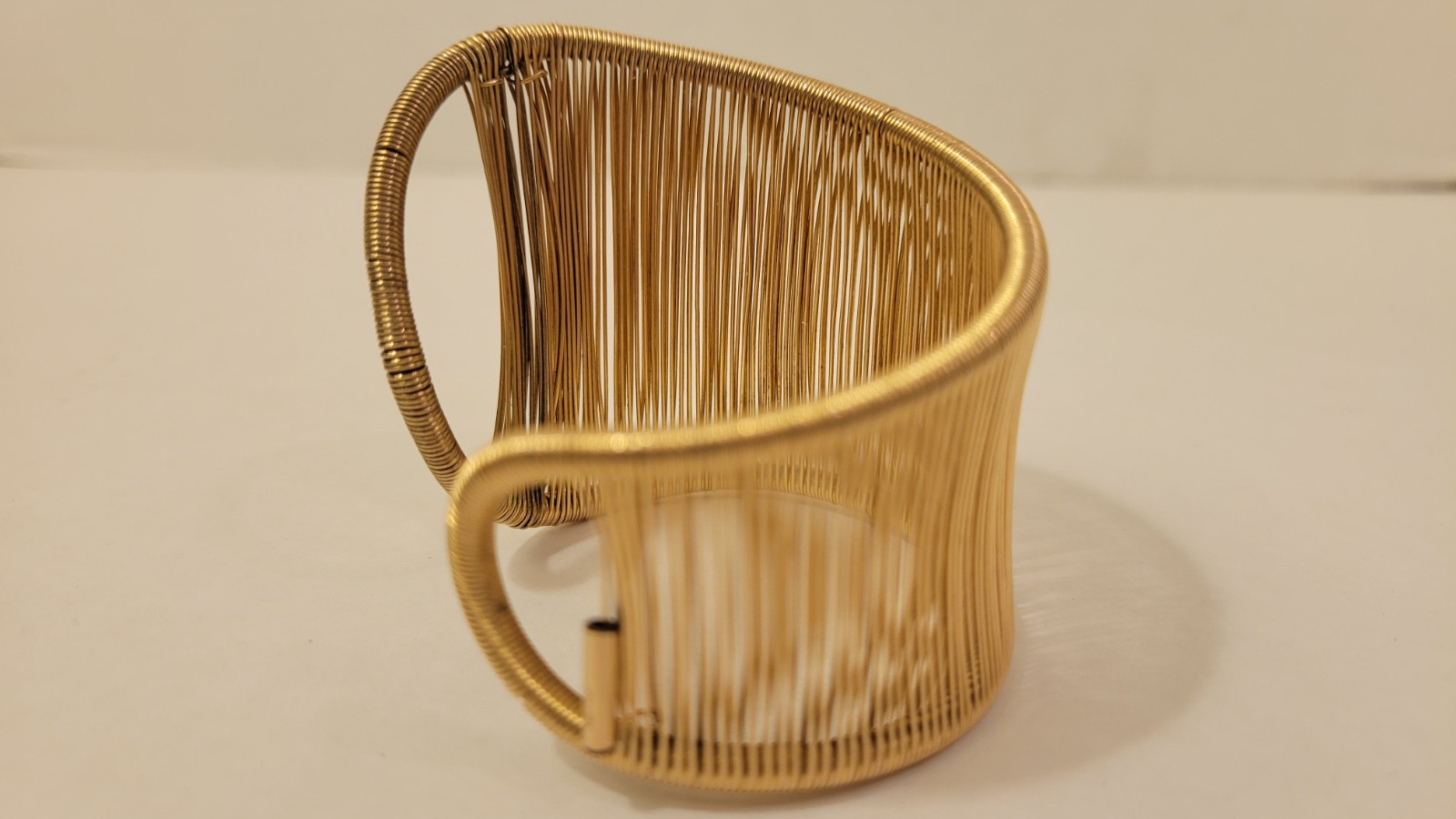 Tana Acton Cuff Bracelet 12k Gold Filled Wave Shape, Hand Crafted Adjustable