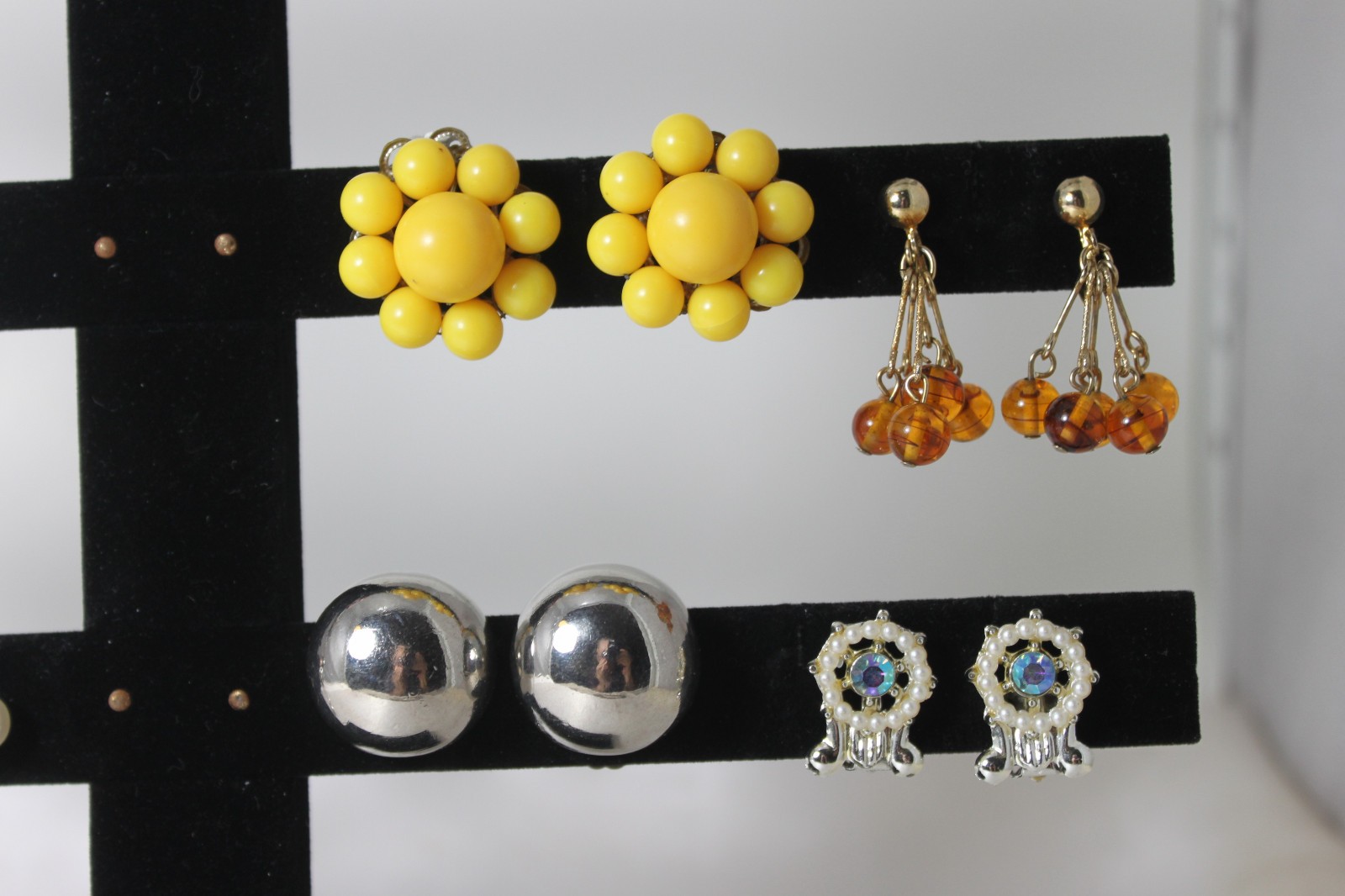 Vintage Lot Clip Back Earrings Variety NICE!