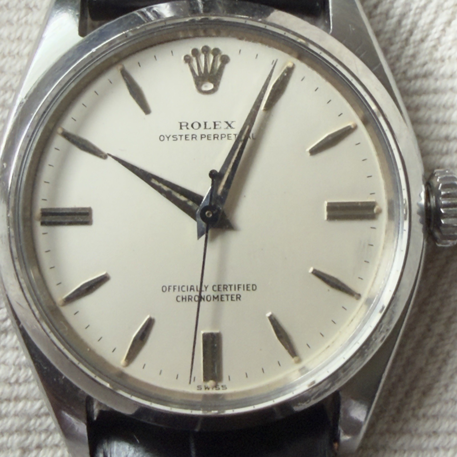Rolex Oyster Perpetual Ref 6564 Automatic Chronometer 34mm Steel White Dial