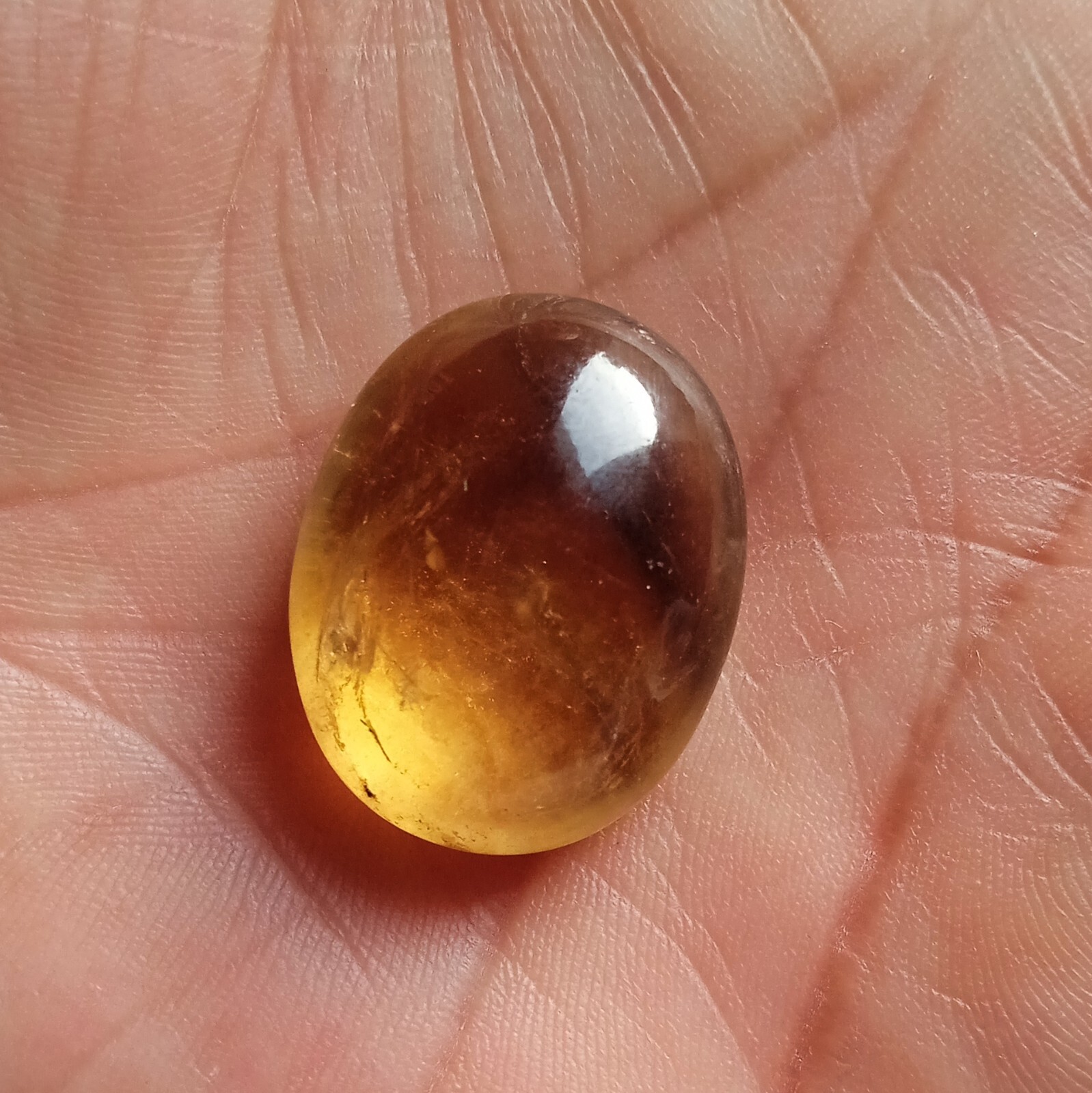 46 Carat 25.8×20.3×12.7 MM Natural Yellow Color Citrine Oval Shape Cabochon Gems