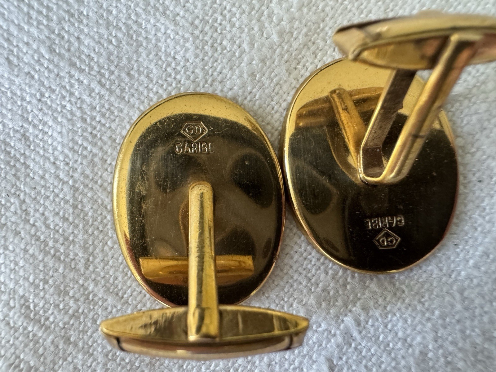 Vintage Sterling Silver Japanese Damascene Cufflinks Pagoda Mt. Fuji Japan 950