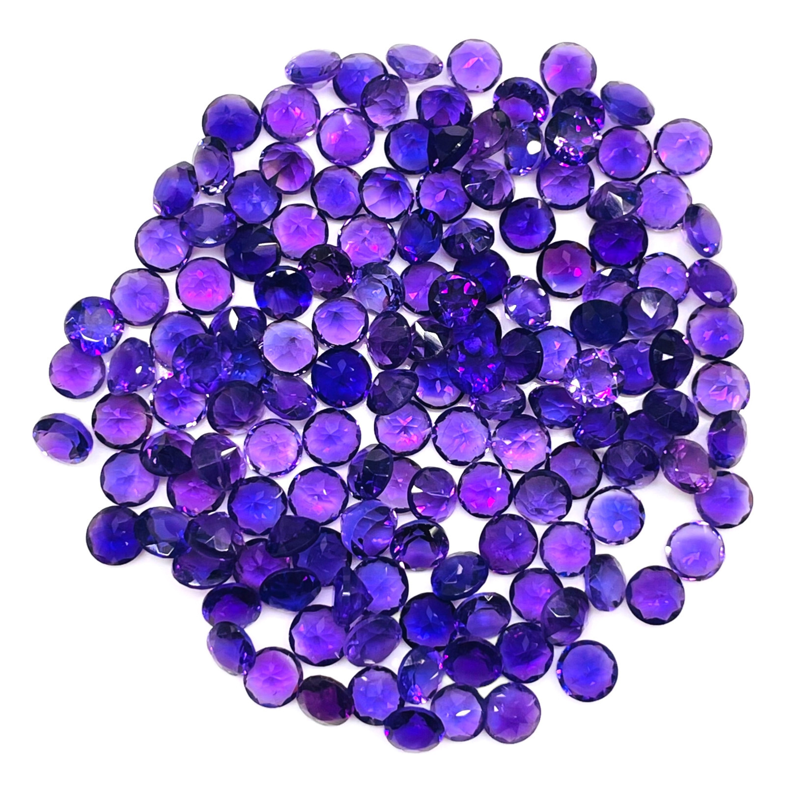 25 Pcs Natural Amethyst 5mm Round Cut Rich Purple Loose Untreated Gemstones Lot
