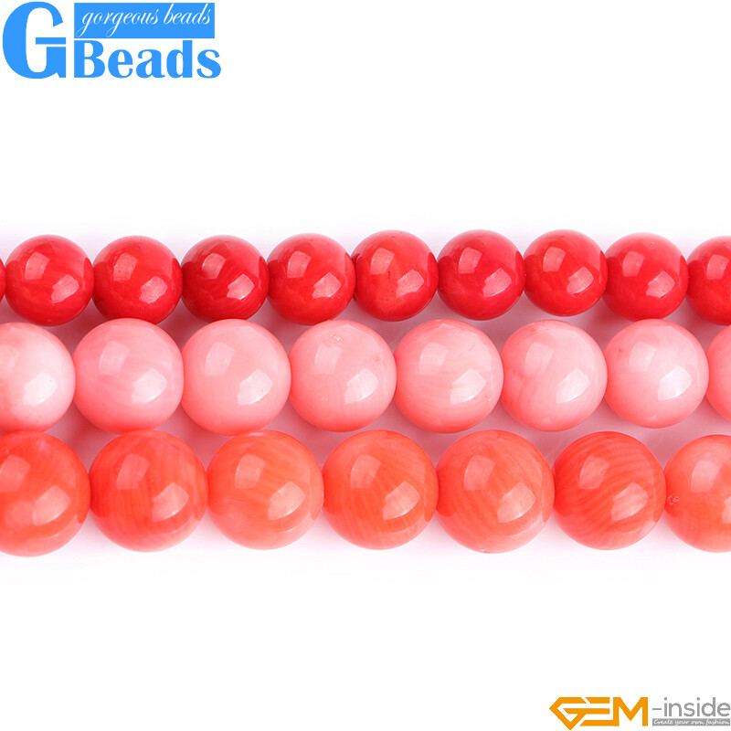 Round Orange Coral Gemstone Beads For Jewelry Making 15″ 2mm 3mm 4mm 5mm 6mm 7mm