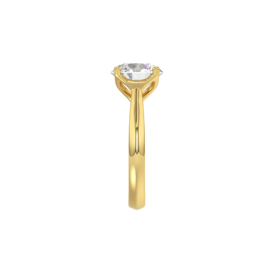 Lab Grown Diamond Engagement Ring 14K Yellow Gold, IGI Certified, 1-4 Carat D-F