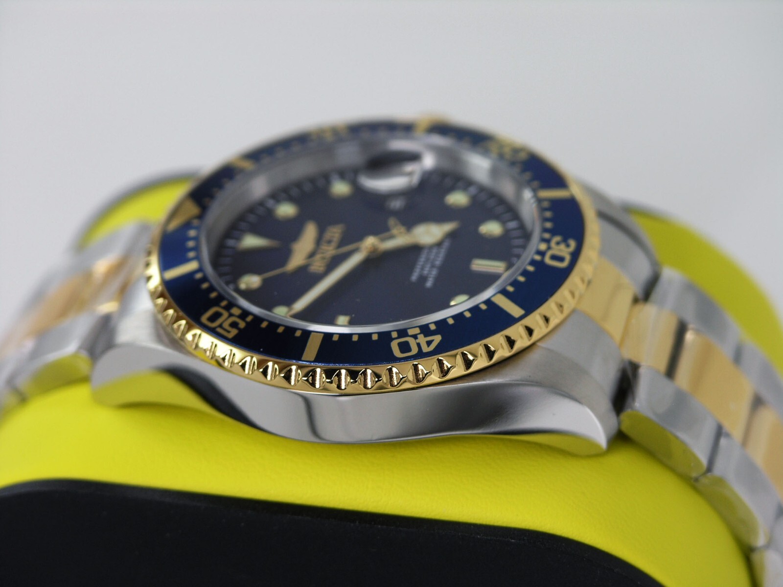 NEW INVICTA 22058 PRO DIVER COIN EDGE BLUE WATCH TU TONE STAINLESS STEEL 43MM