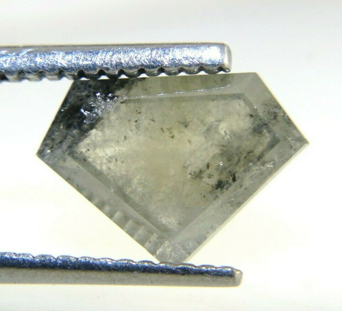 2.14 cts Gray Salt n Peppe Diamond Shape Rose Cut Diamond 7.90×10.95×3.25 MM