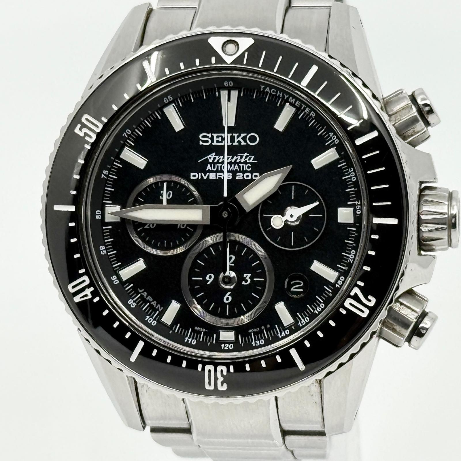 Seiko Brightz Ananta Chronograph 8R39-00A0 SAEK013 Black AT Men’s Watch Working