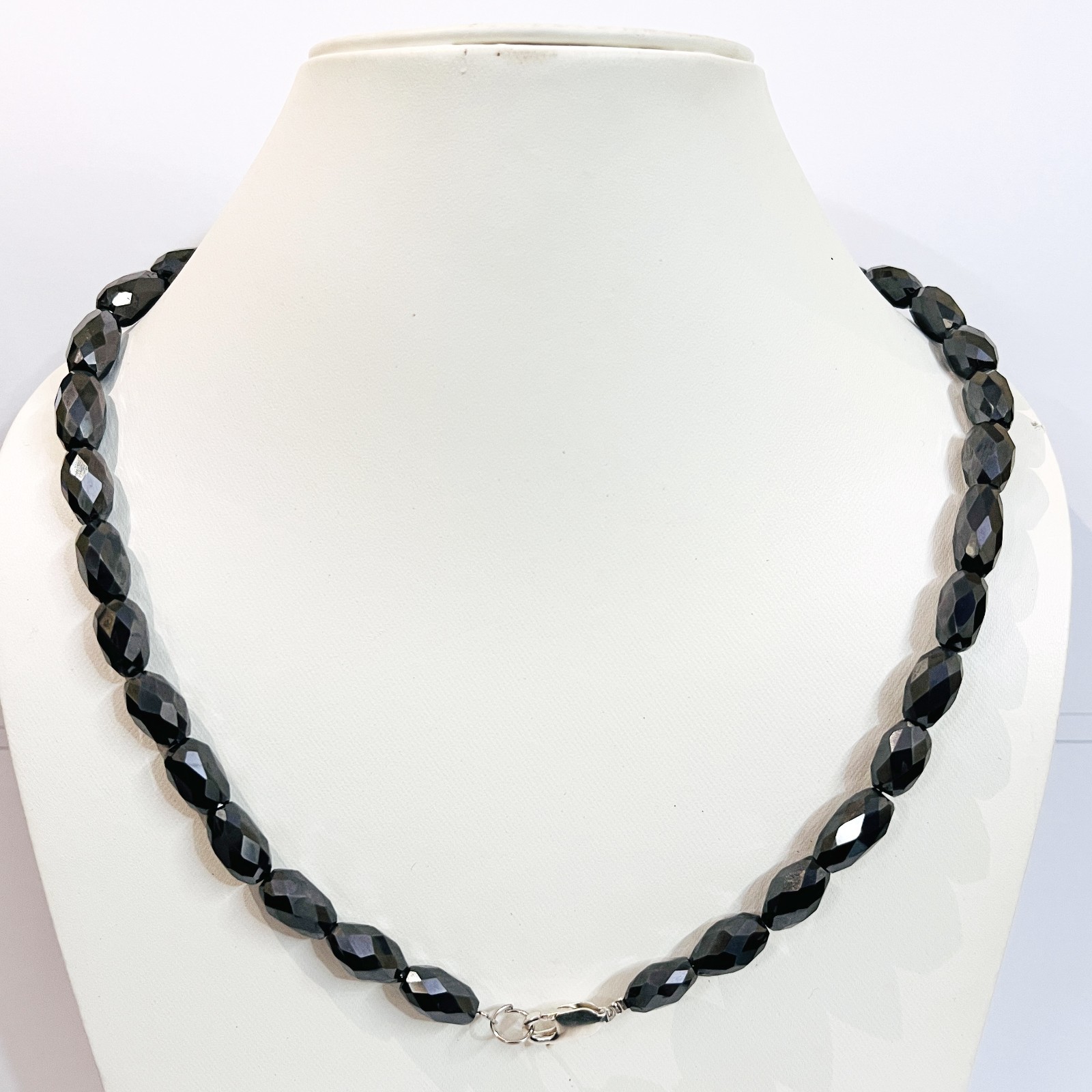 BLACK DIAMOND NECKLACE 18″ INCHES CYLINDER SHAPE AAA CERTIFIED ! FANCY NECKLACE