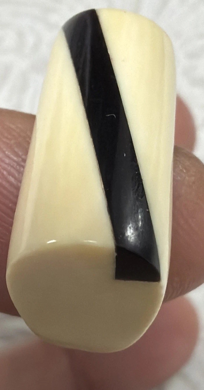Vintage Black & Cream Celluloid Ring Size 8