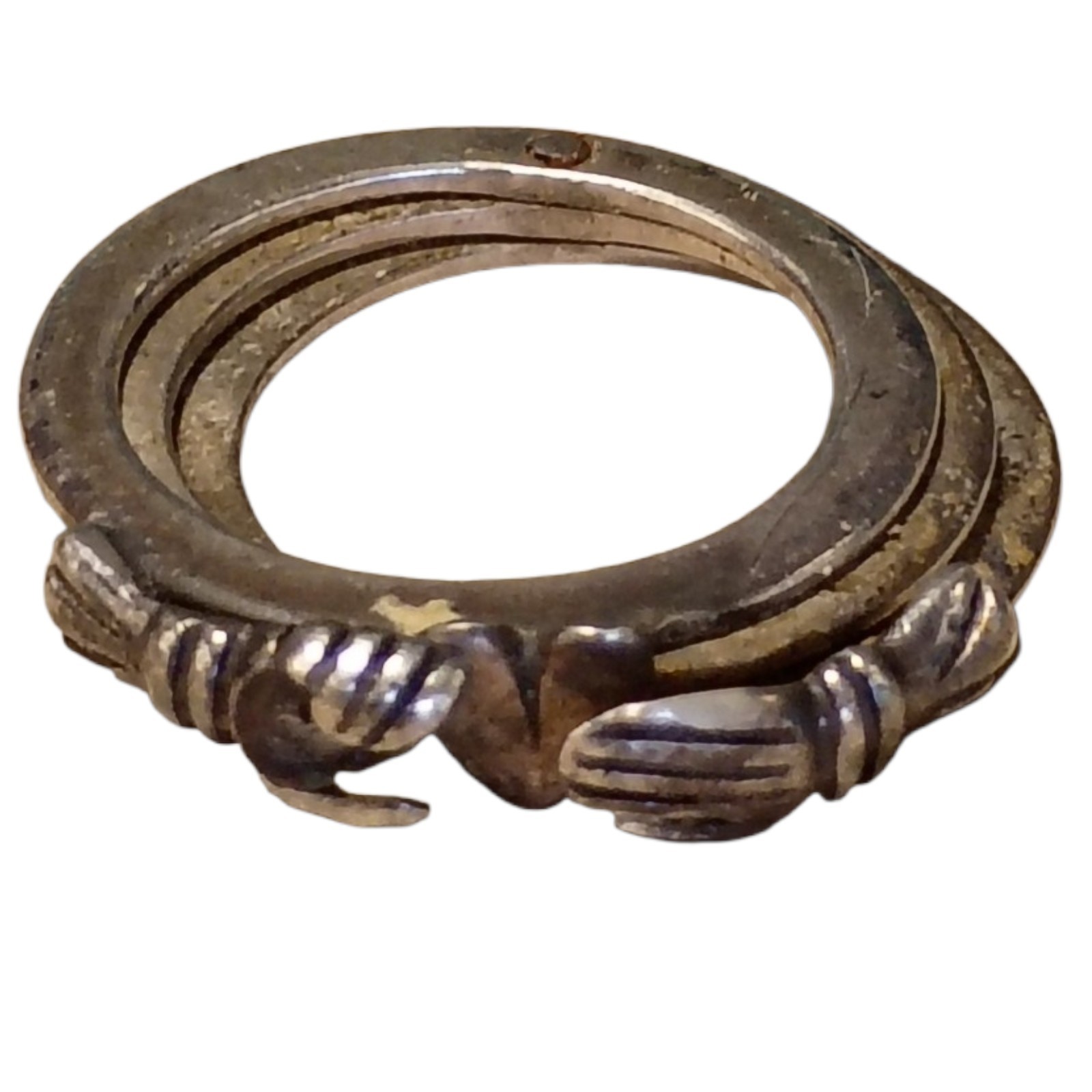 1940s Vintage Clasped Hand Fede Gimmel Ring, Sterling Silver Ringsz4.90
