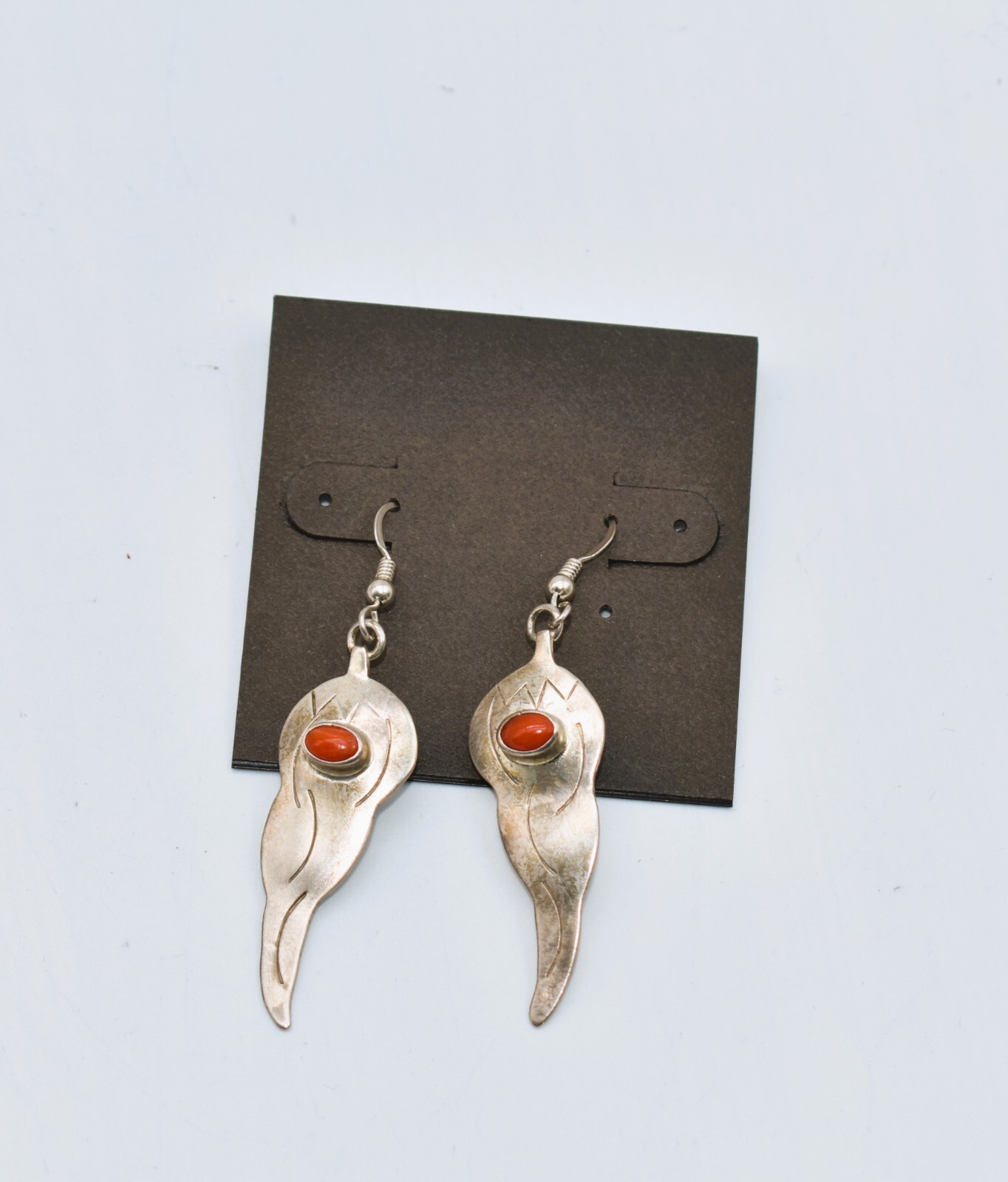 Southwestern Red Coral Hot Chili Pepper Earrings 2-1/4 inch