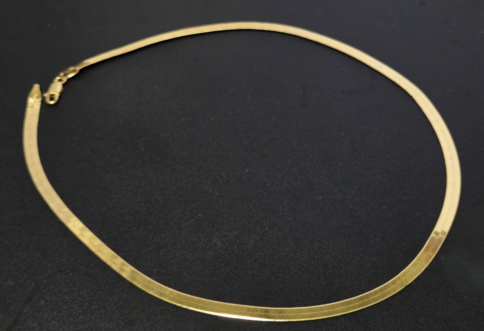 MILOR 5mm Gold over Sterling Silver Flat Herringbone Necklace 18″ Long 925 ITALY