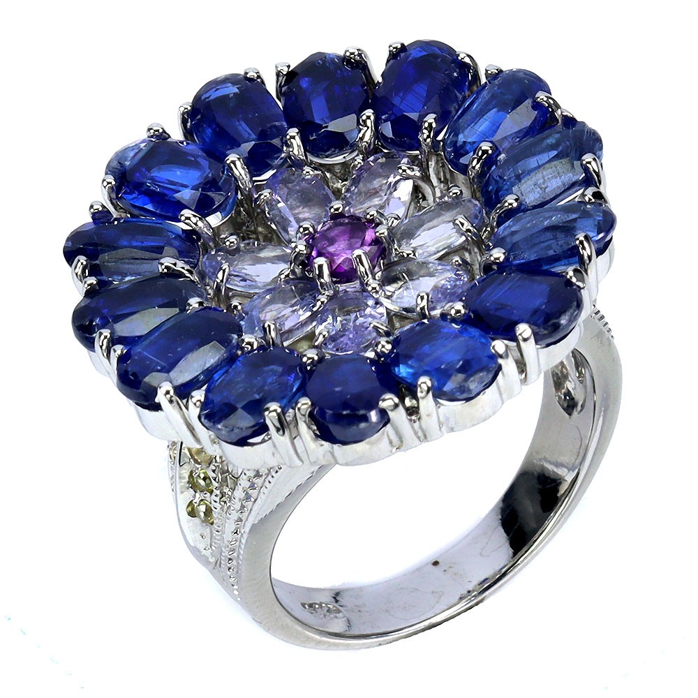 925 Sterling Silver Ring Kyanite Amethyst Sapphire Tanzanite Gemstone jewelry 7