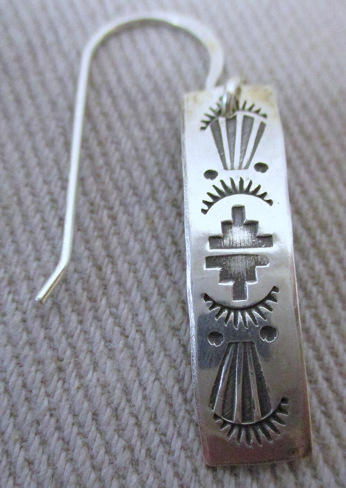 Single Only Dangle Earring Vintage Albert Lee Navajo Stamped Sterling Silver