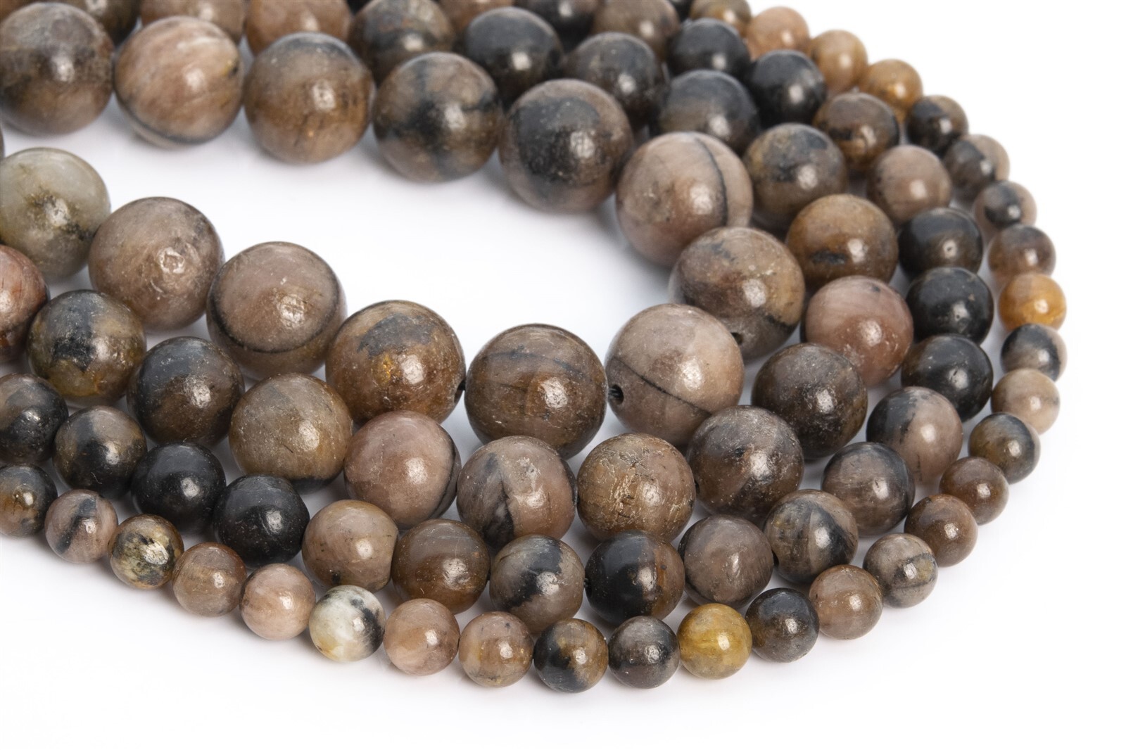 Genuine Natural BrownChiastolite Beads Grade AAA Round Loose Beads 6/7-8/10/12MM