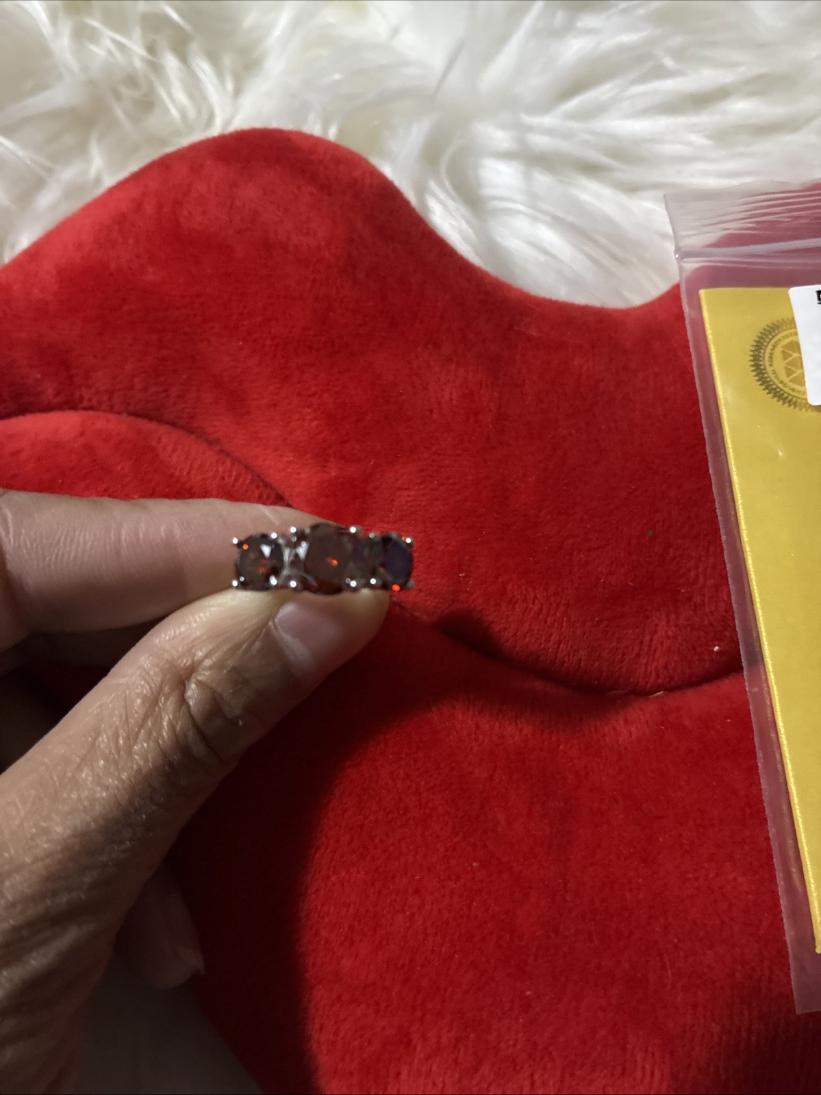 4 Karat Watermelon Red Women’s Moissanite Ring Size 7 White Gold Over Brass