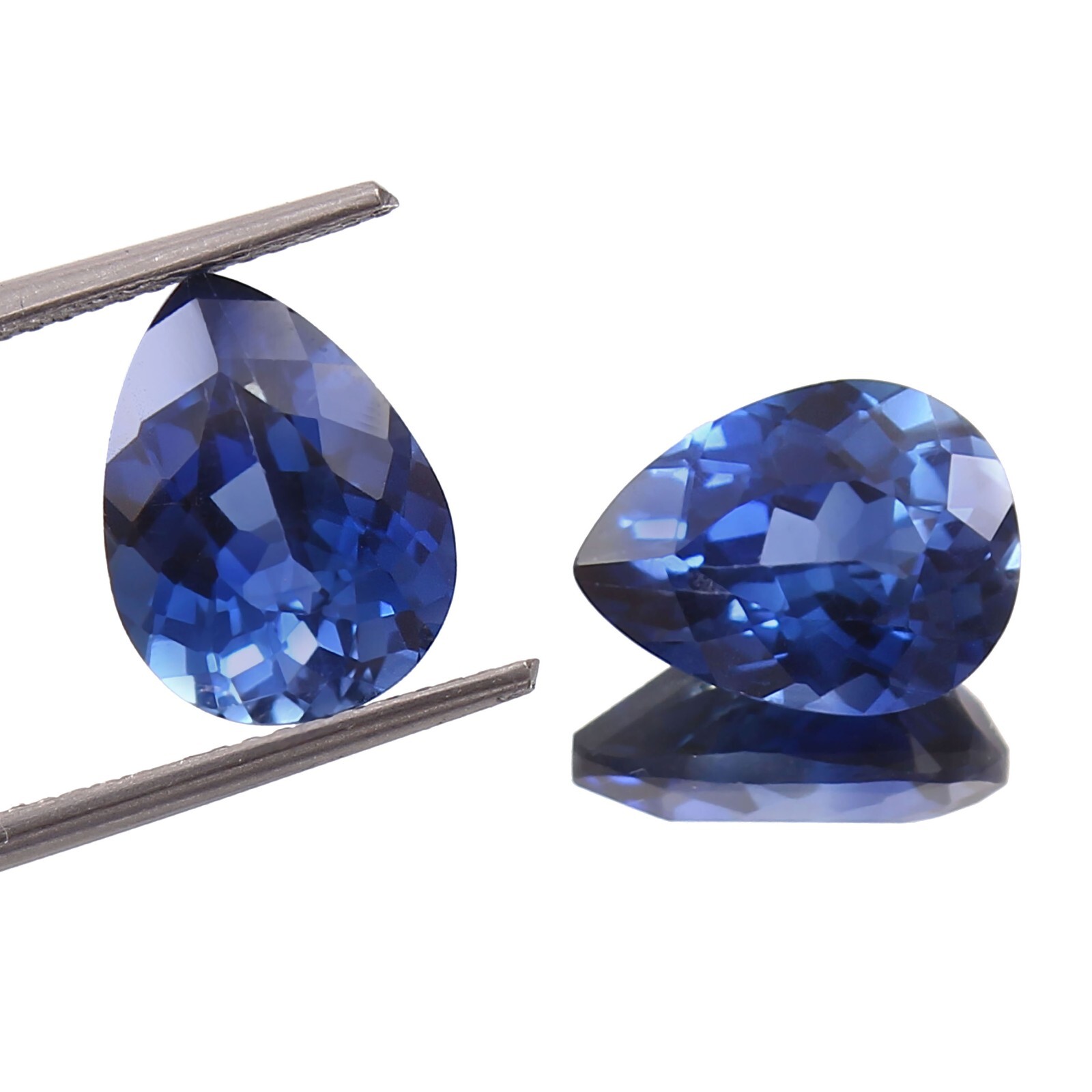 Natural Ceylon Royal Blue Sapphire Pear Cut Loose Gemstone Matched Pair 11×9 MM