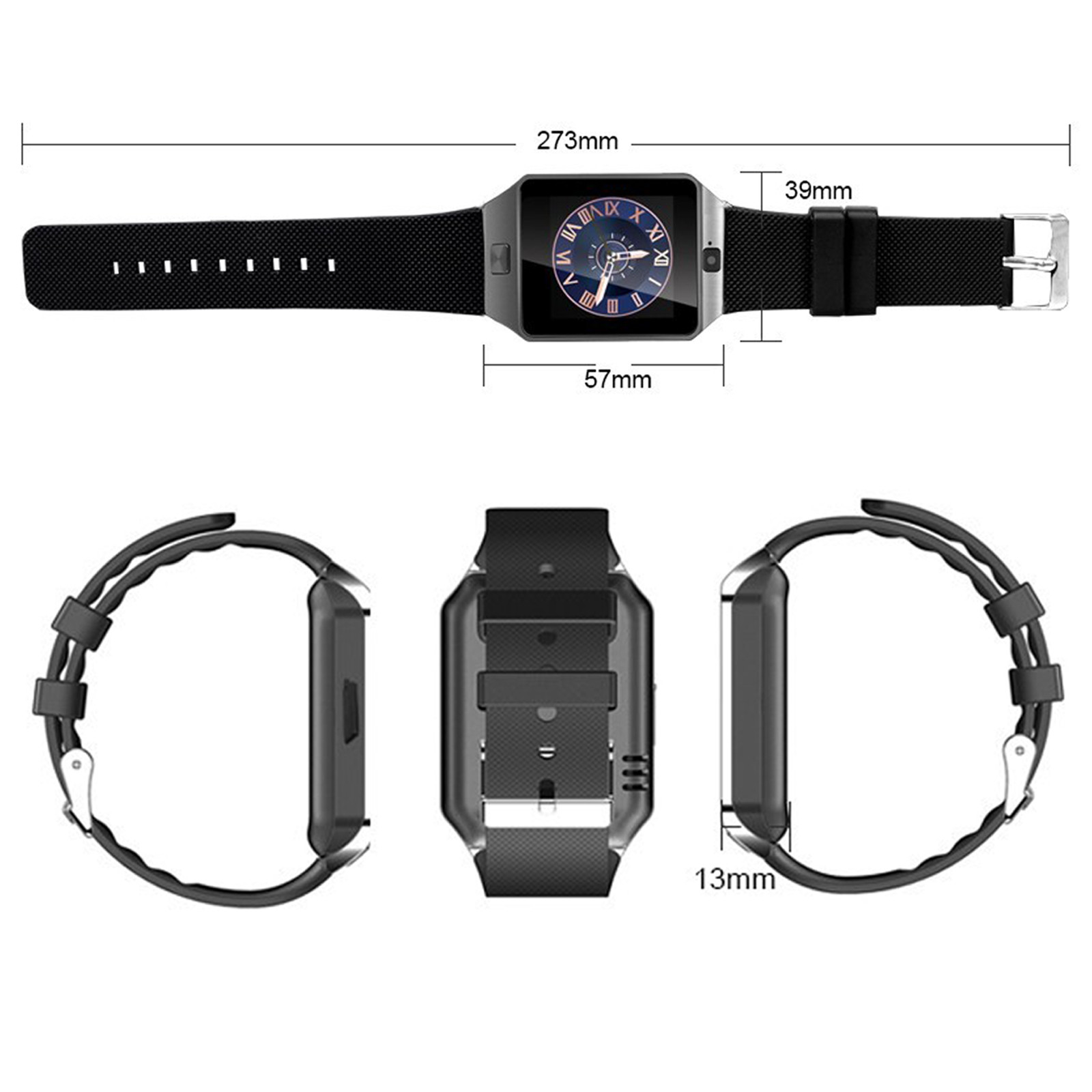 Touch Screen Bluetooth Smart Wrist Watch Phone SIM Card Slot Music Fitness Track