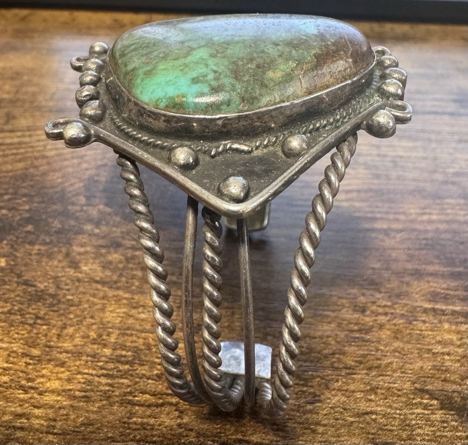 Vintage 1930-60s Southwestern Silver & Turquoise Cuff Bracelet – Fred Harvey Era