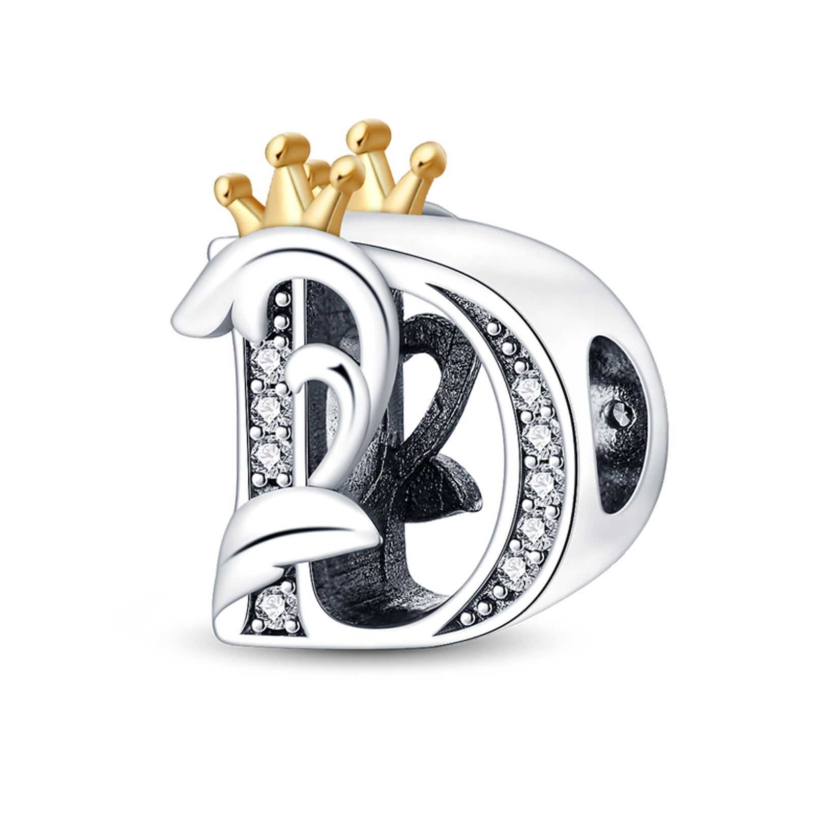 Crown D Letter Charm For Bracelet, D Letter Charm, Crown Letters Charm