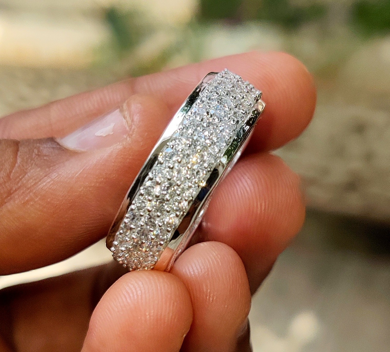 2Ct Round Lab-Created Diamond Cluster Wedding Band Ring 14K White Gold Plated