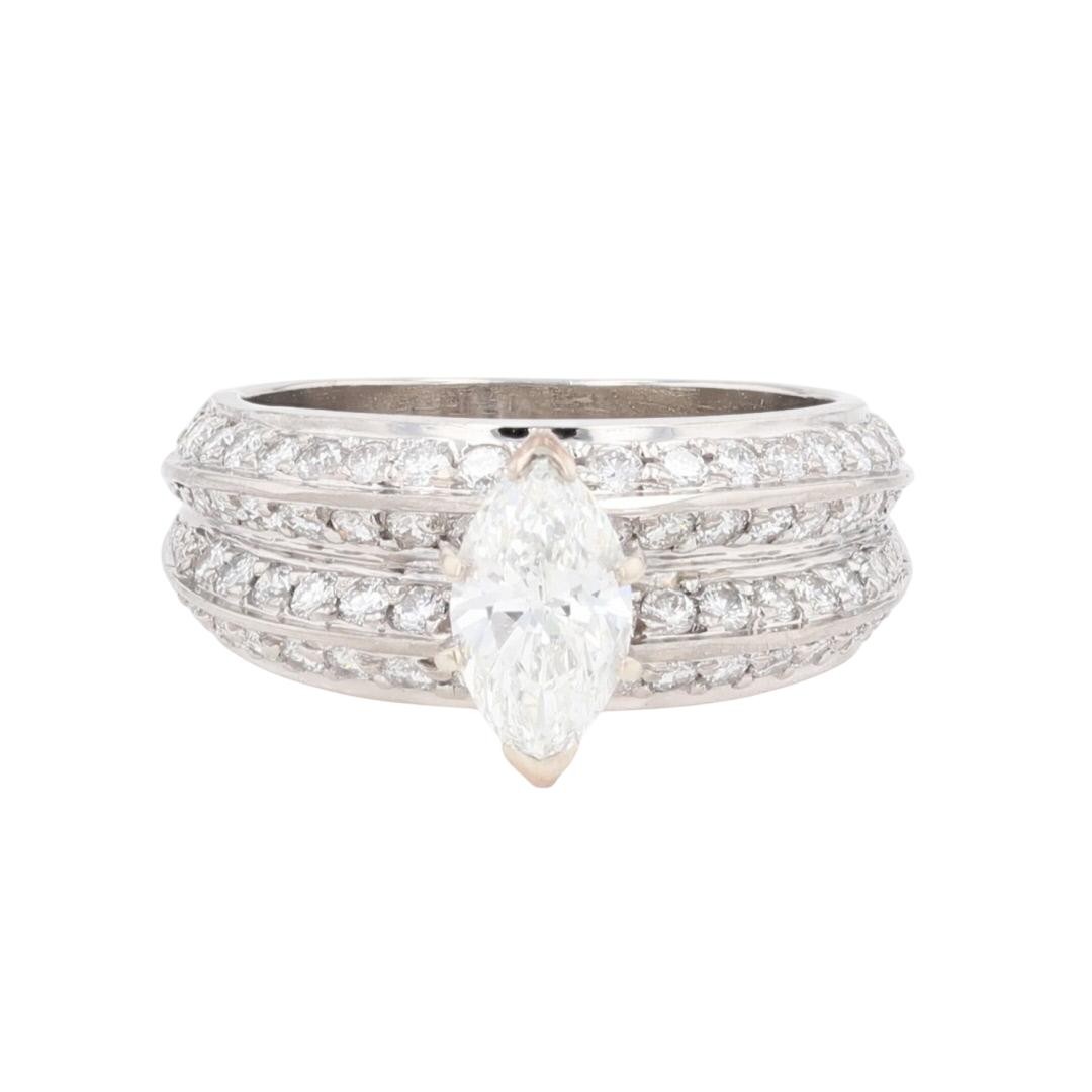 GIA 2.09ctw Diamond Solitaire with Accents Engagement Ring Palladium Size 7