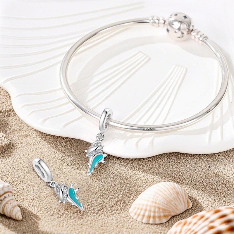 KUNSIR 925 Sterling Silver Charm Sea Turtle Heart Bead Charm For Bracelet Charms
