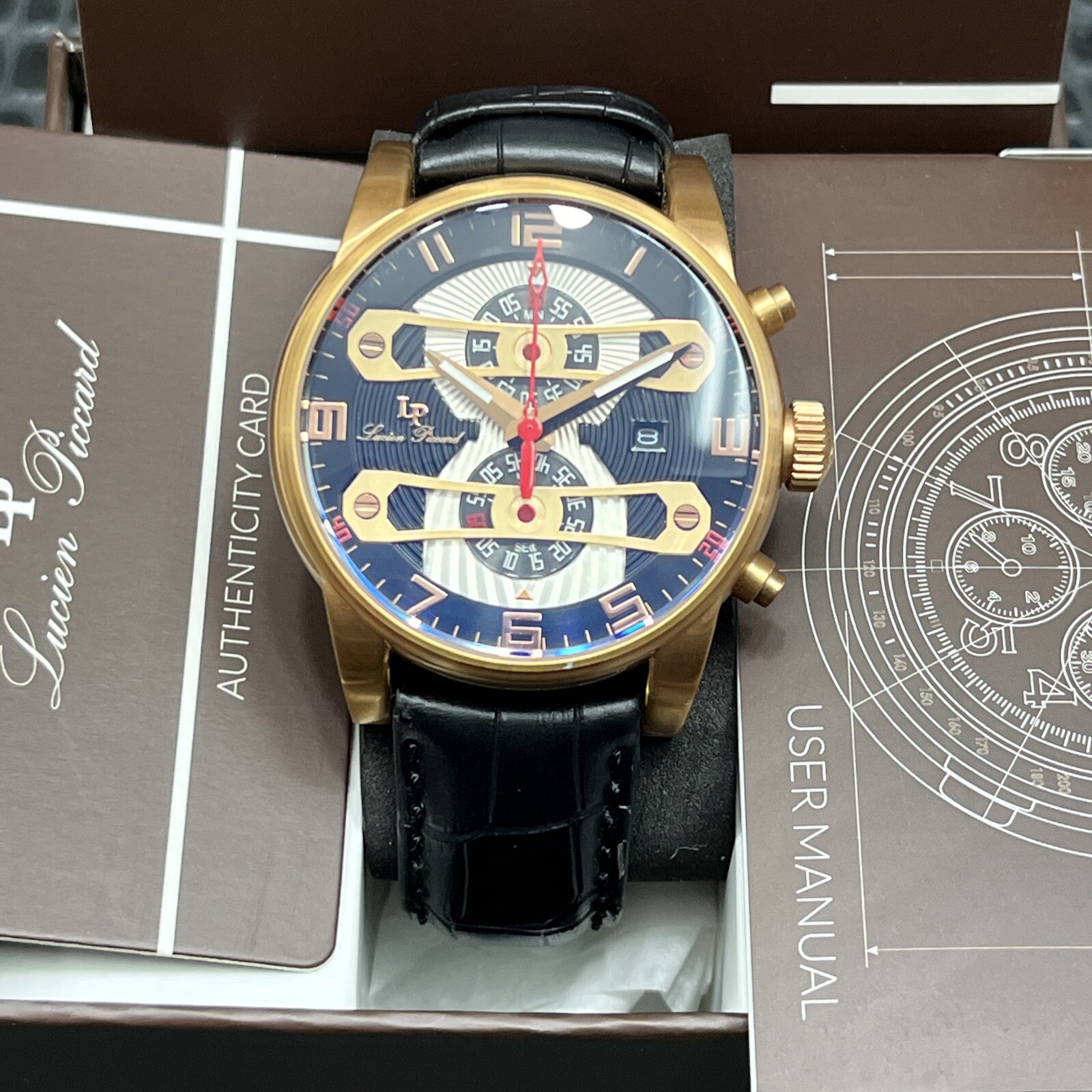 Lucien Piccard Rose Gold Tone Chronograph LP-40045 3ATM Watch