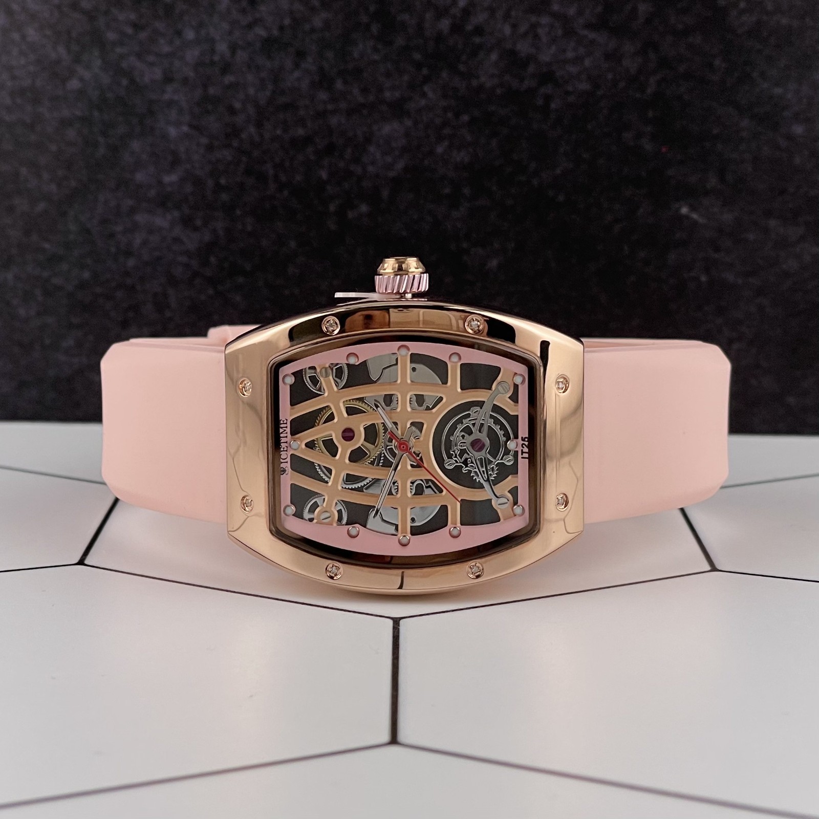 IceTime 33mm Pink Dial Steel Ladies Watch 0.10ct Diamonds IT25