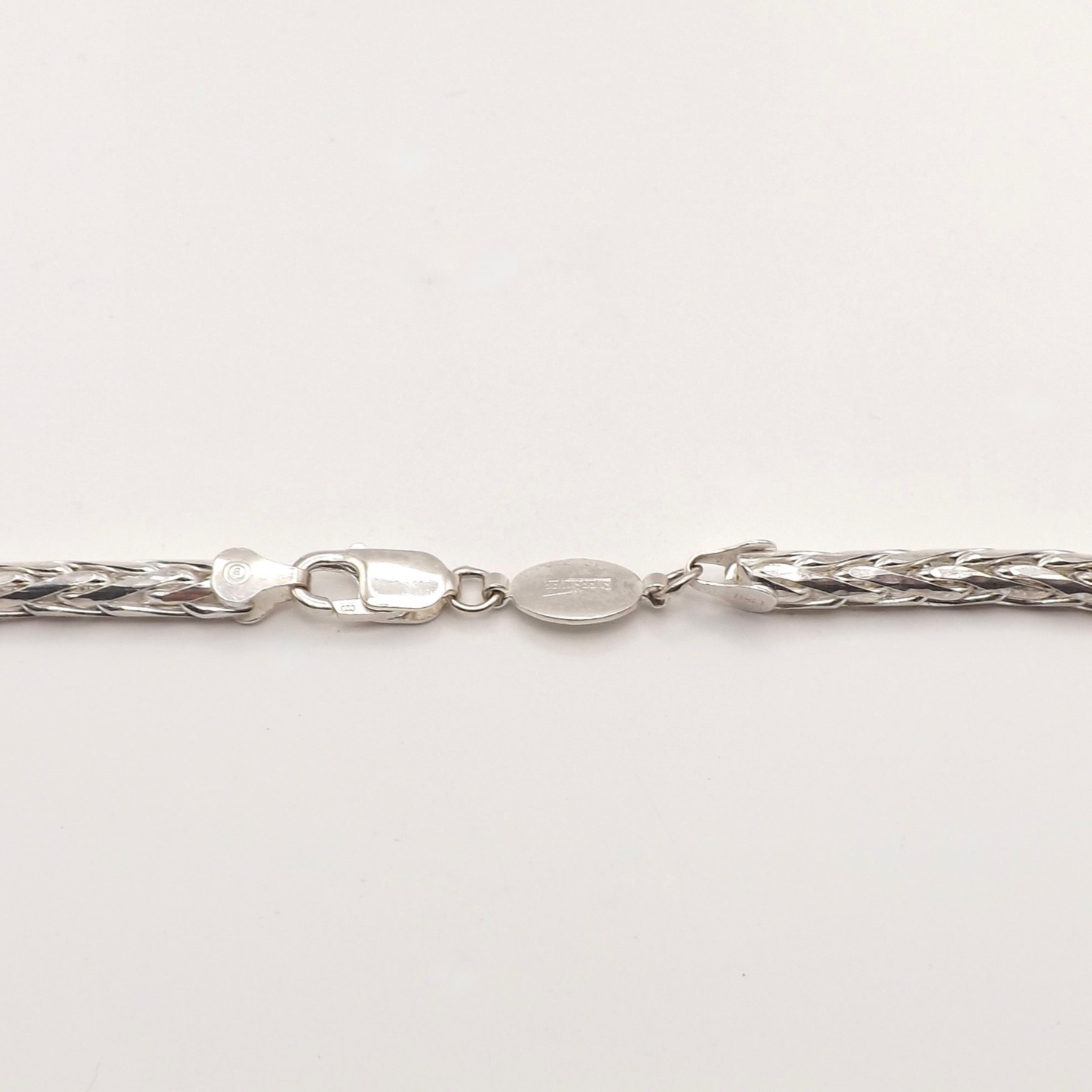 Sterling Ever Silver Round Wheat Link Pendant Chain Solid Necklace 18in