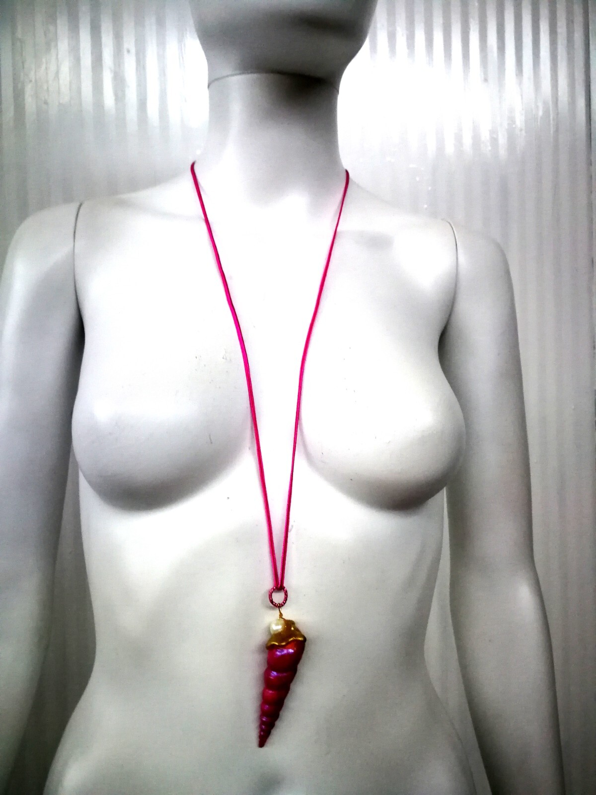 Pink Unicorn Horn Spirit Guide Magic Sea Puka Shell Pearl Charm Jewelry Fantasy