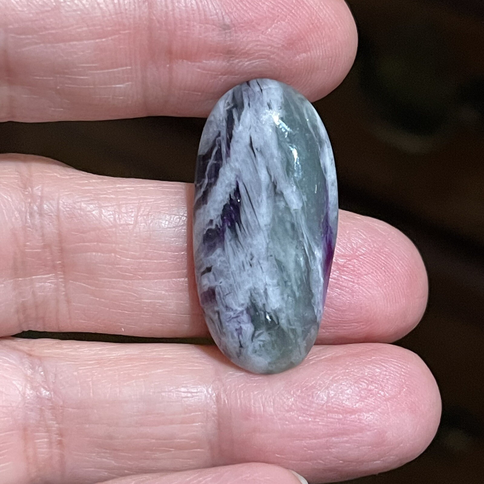 31×15.4×5.3mm Green Purple Turkish Oval Kammererite Cabochon Loose Gemstone