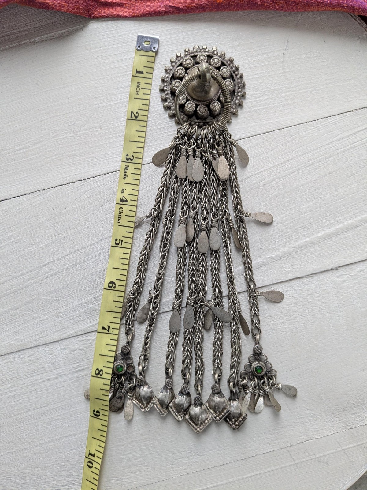 Vintage Kuchi Tribal Pendant Jingling Adornment 8.5″ (20637)