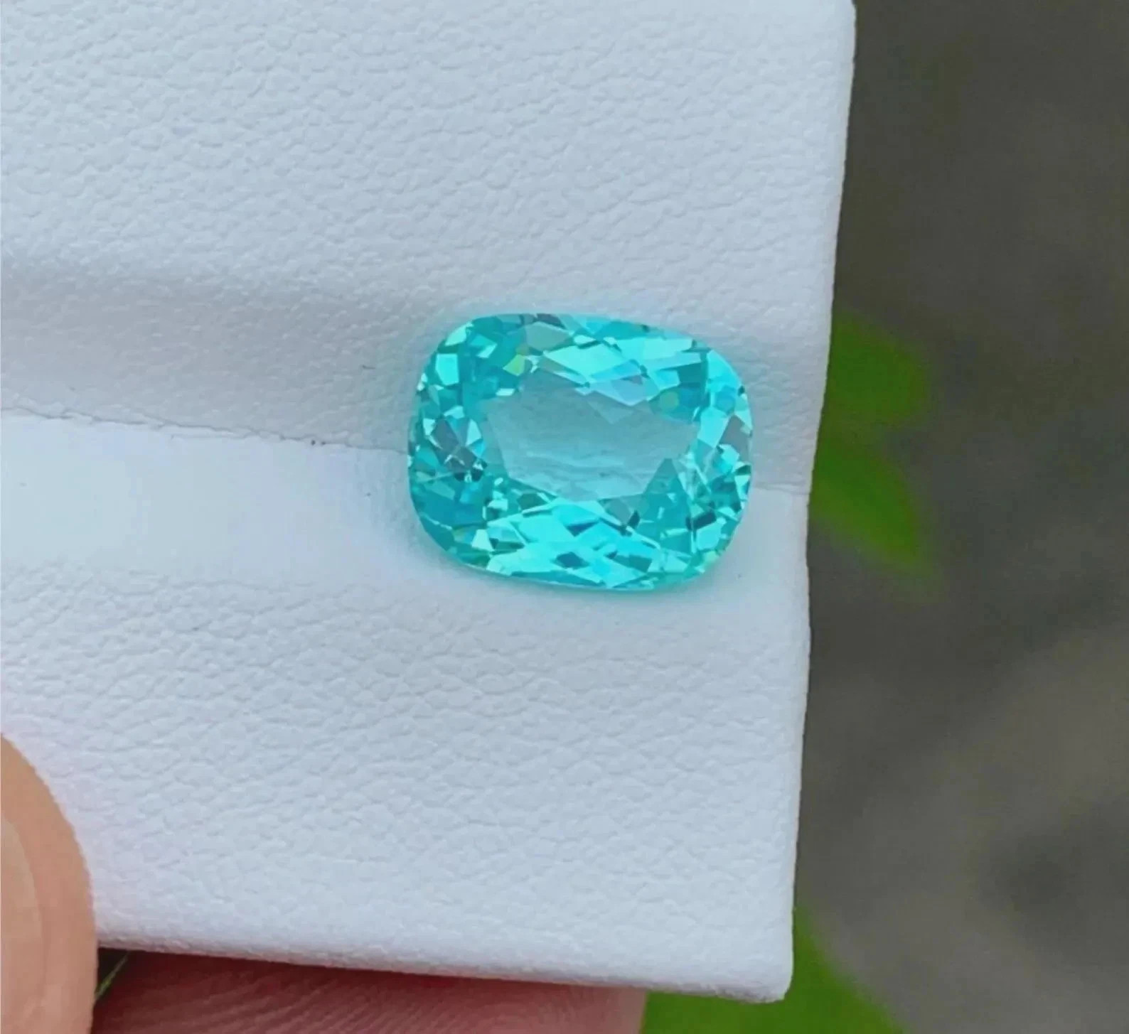 10.35 Ct+ Natural Paraiba Tourmaline Neon Blue Cushion Cut Loose Gemstone