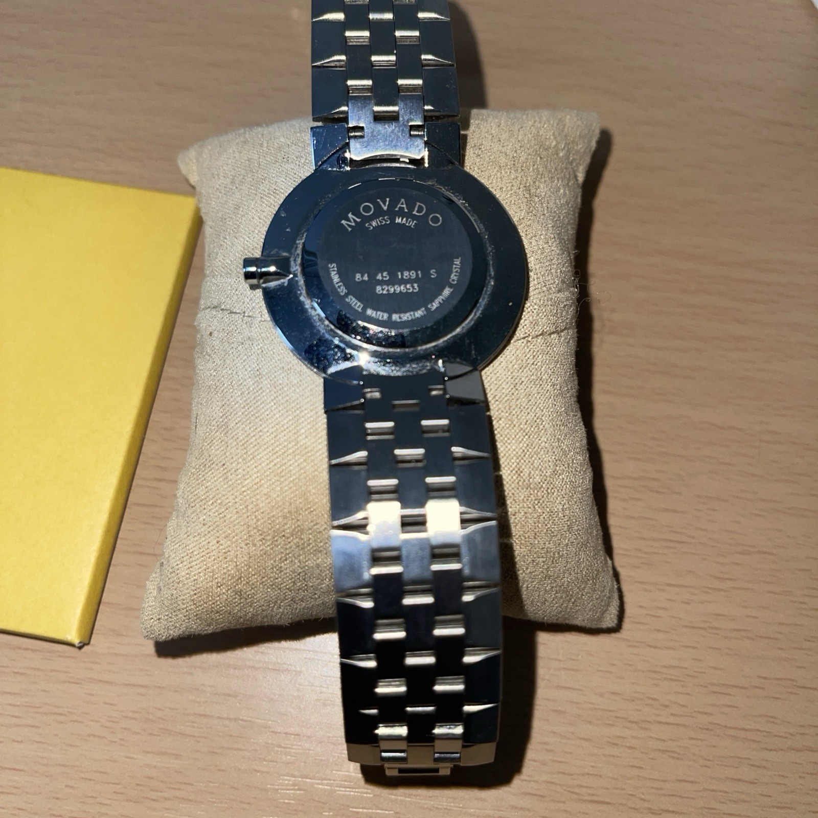 Womens Movado Faceto Black Dial Stainless Steel With Diamonds