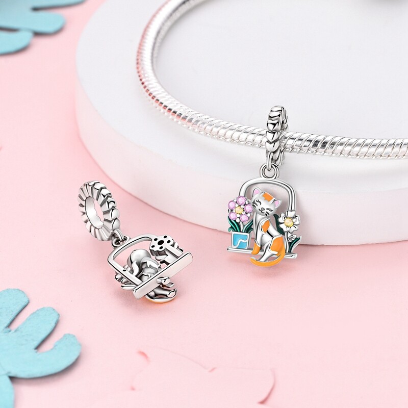 Optional Original 925 Sterling Silver Flowers Charms AAA CZ For Women Bracelets