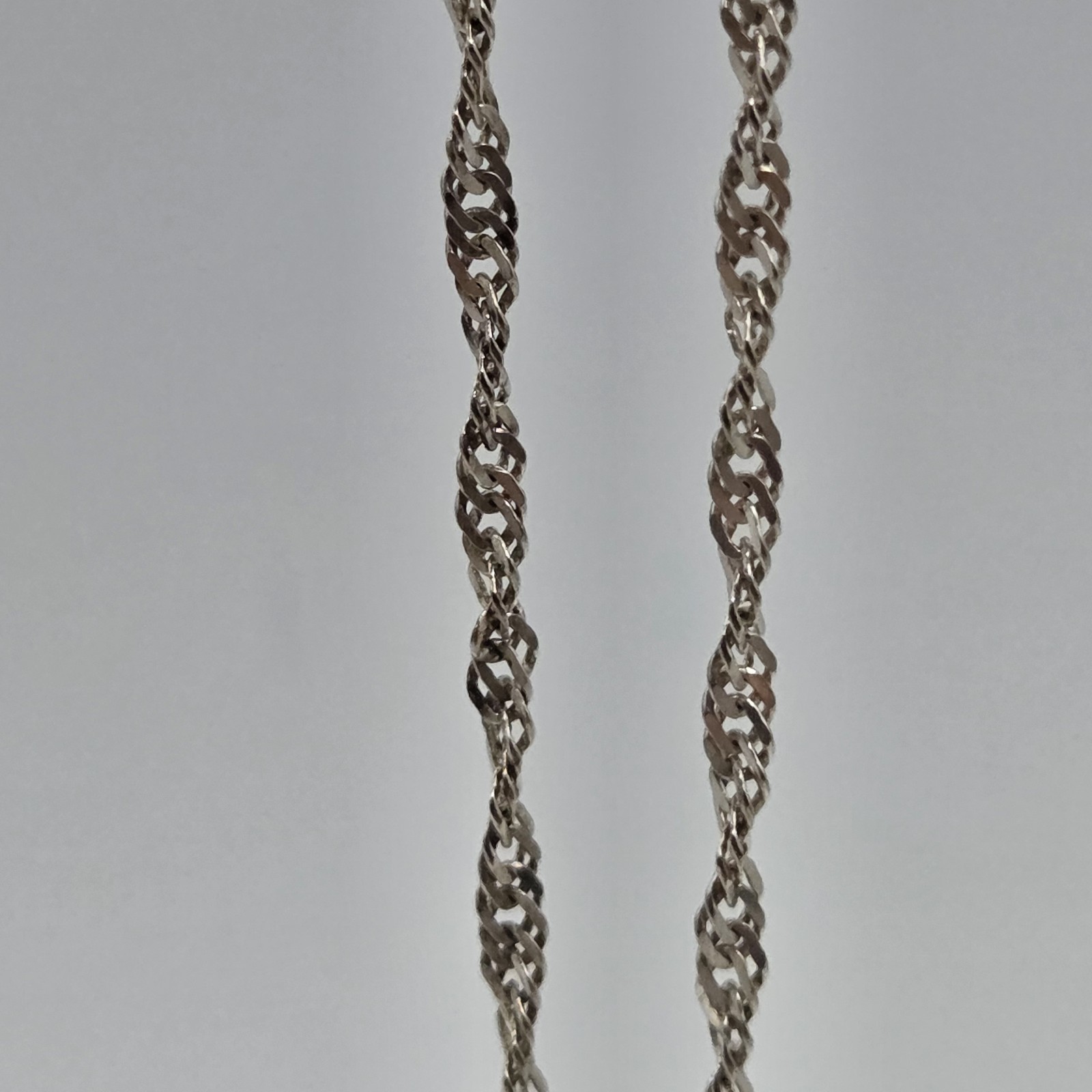 Vtg IBB Italy 925 Sterling Silver Singapore Twist Chain Anklet Bracelet 8.5″