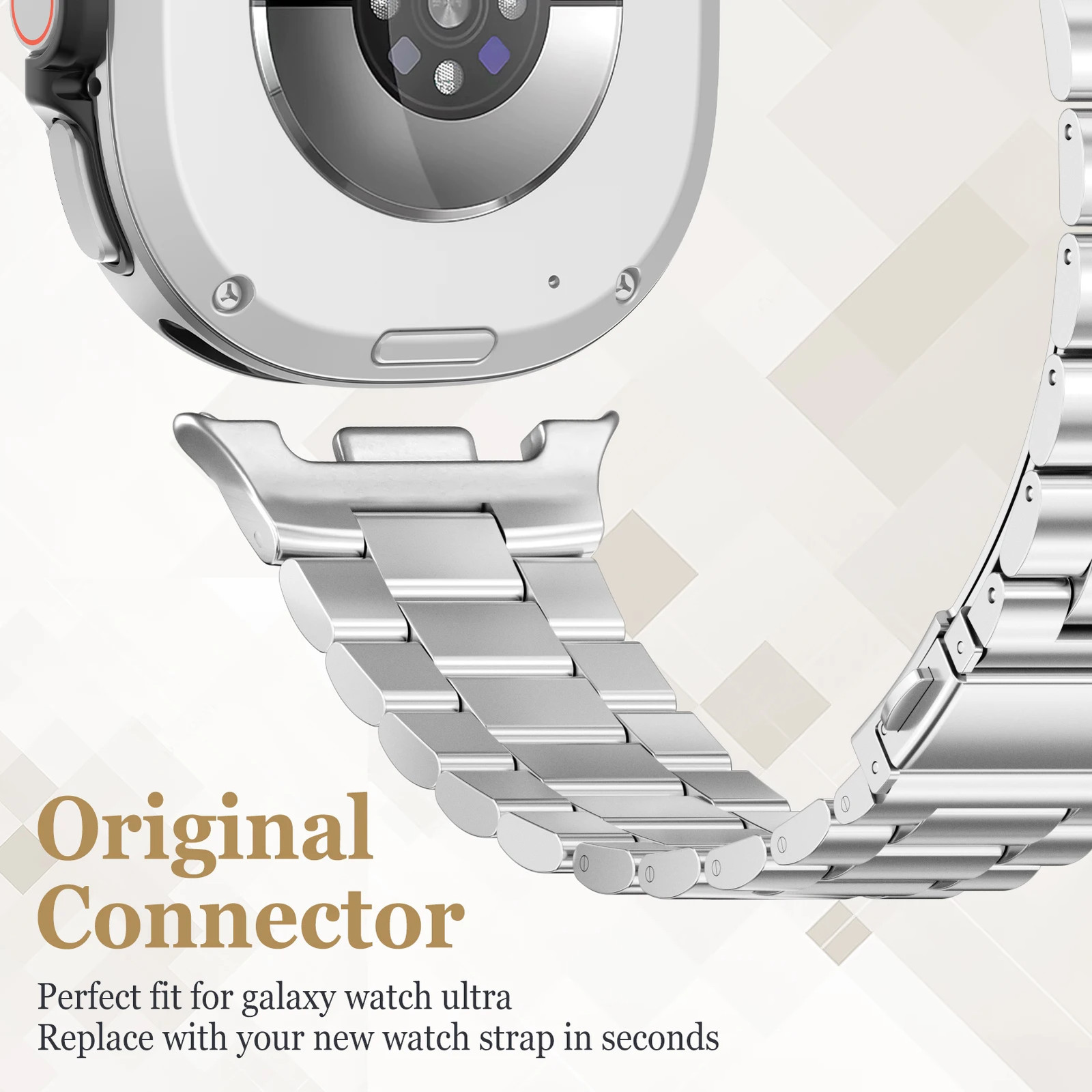 Stainless Steel Metal Watch Band For Samsung Galaxy Watch 8 40/44 Classic Luxury