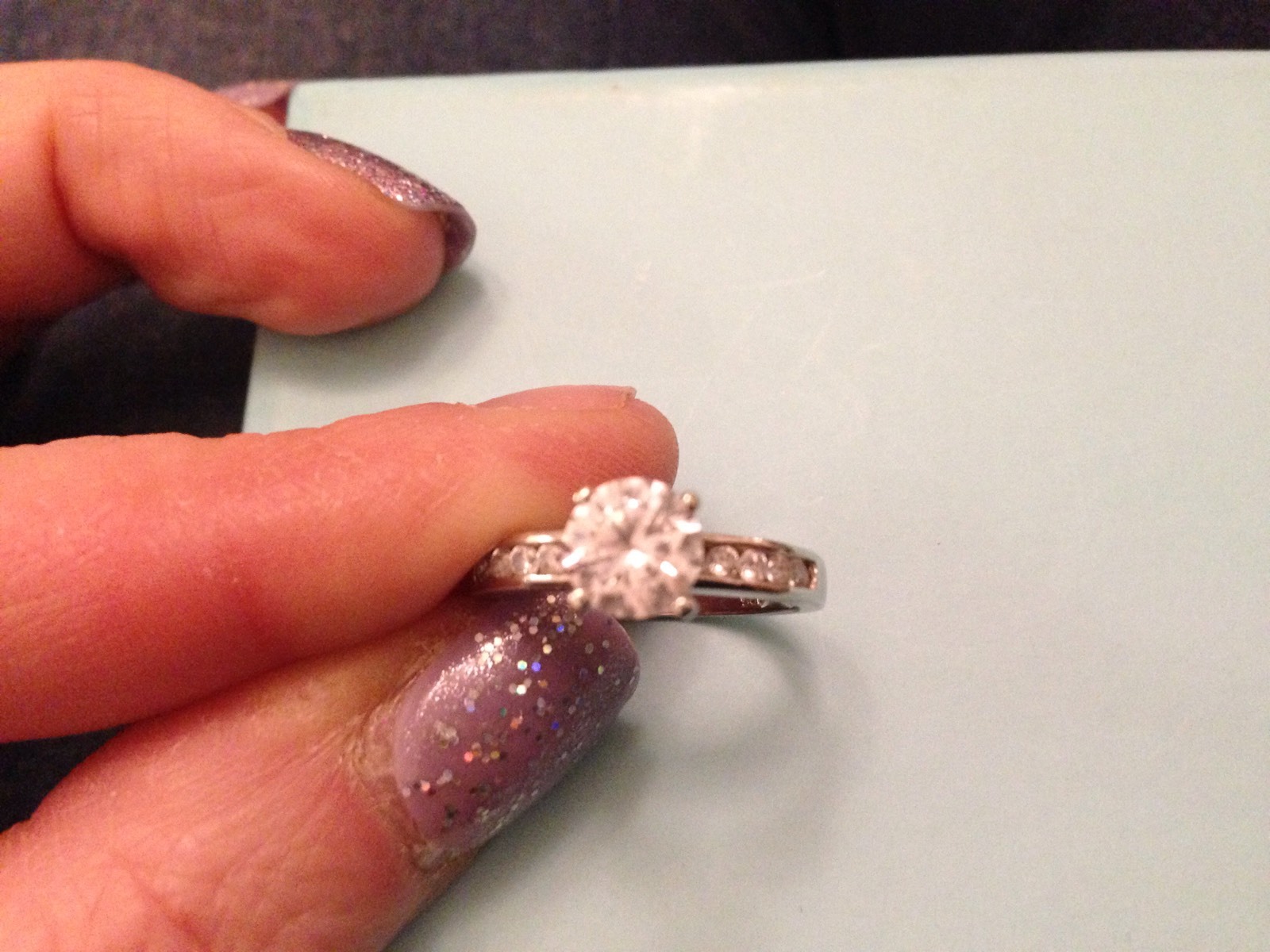 Lovely Solid Sterling Silver And Zicron Solitaire Ring 925 N