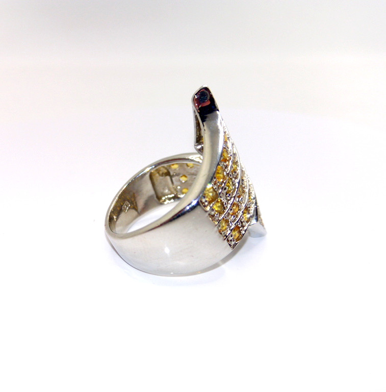 🔥🔥🔥Exclusive Silver & White Gold SAPPHIRE RING, Size 17.25🔥🔥🔥
