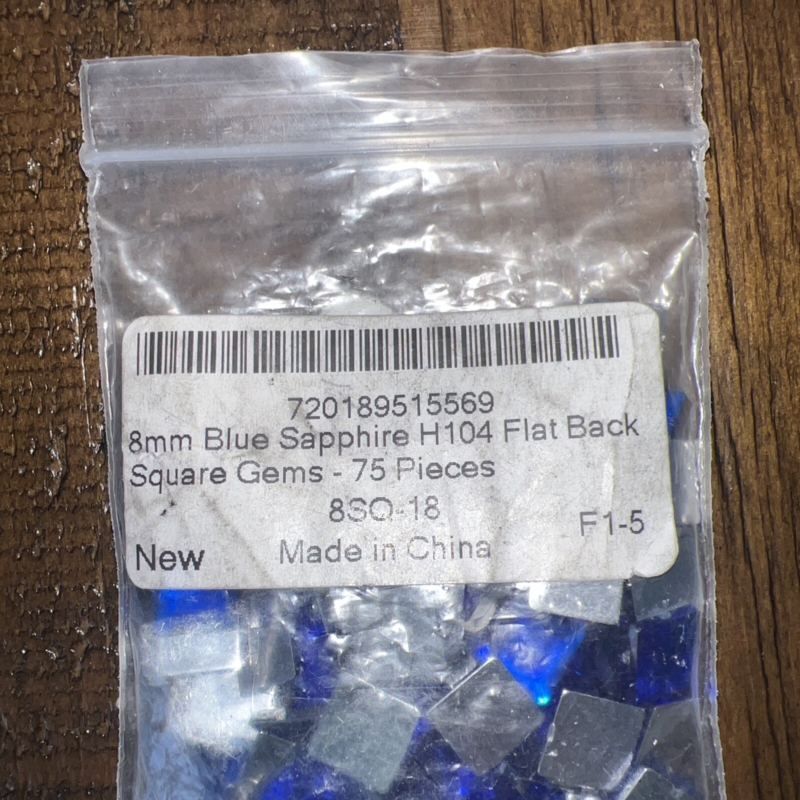 Allstarco 8mm Flat Back Square Acrylic Rhinestones 75 Pieces Blue Sapphire H123